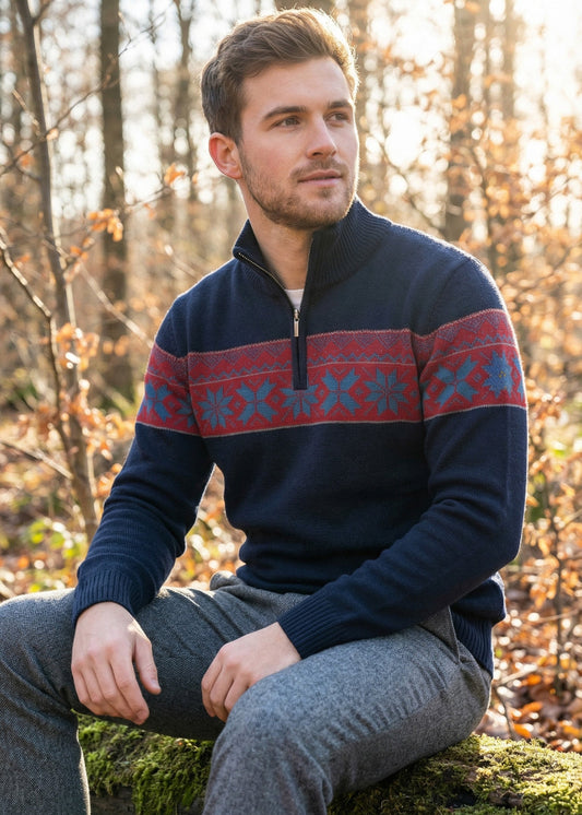 Wirvelvind Nordic Herrtröja Ullgenser, Mörkblå