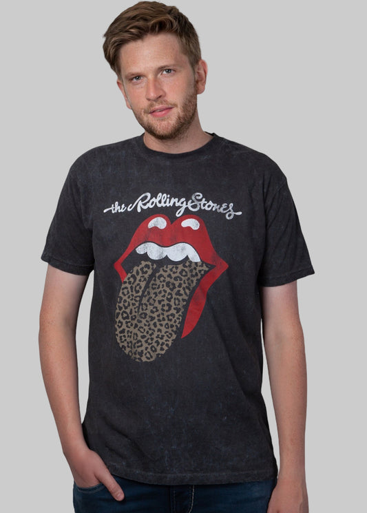 Wirvelvind T-shirt The Rolling Stones "Leopard Tongue" Mörkgrå