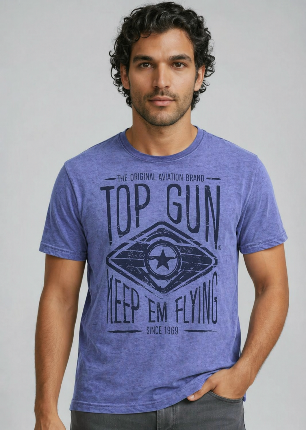 Wirvelvind T-shirt, rund hals i bomull "Keep 'm Flying"