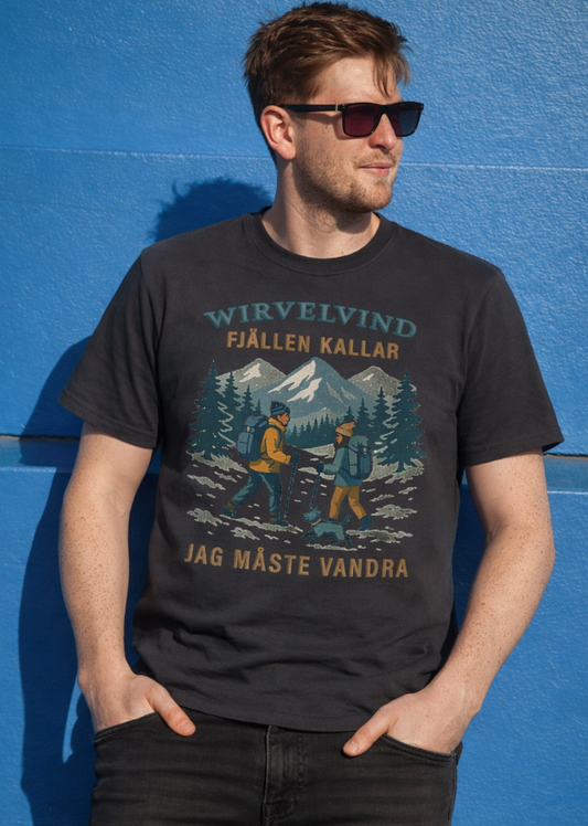 faded T-shirt med Wirvelvind fjäll- och vandringstryck