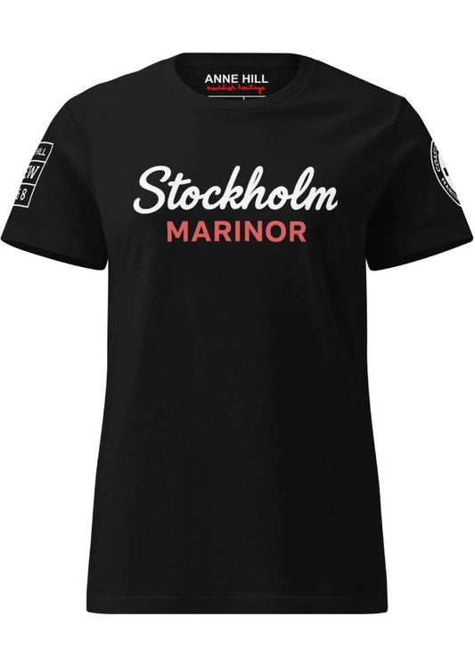 Svart dam t-shirt Stockholm Marinor framifrån