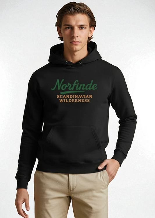 Ekologisk Hoodie – Skandinavisk Wilderness Svart