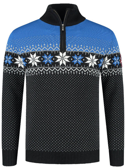 Nordic Herrtröja Merino, blå & svart främre
