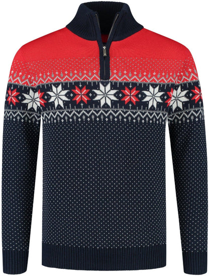 Nordic Herrtröja Merino, röd & blå främre