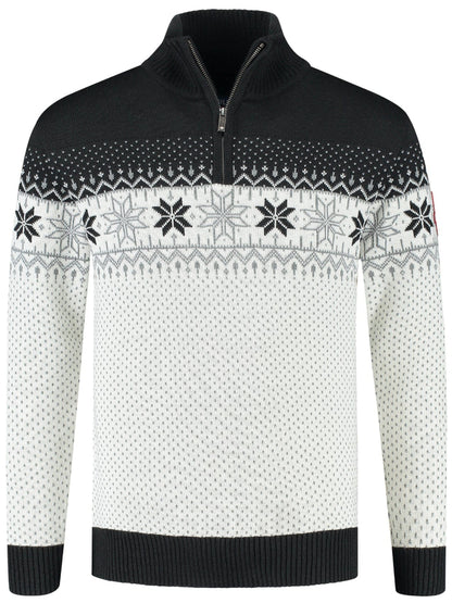 Nordic Herrtröja Merino, svart & vit främre
