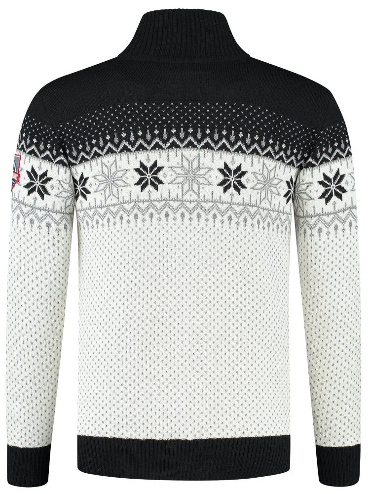 Nordic Herrtröja Merino, svart & vit tillbaka