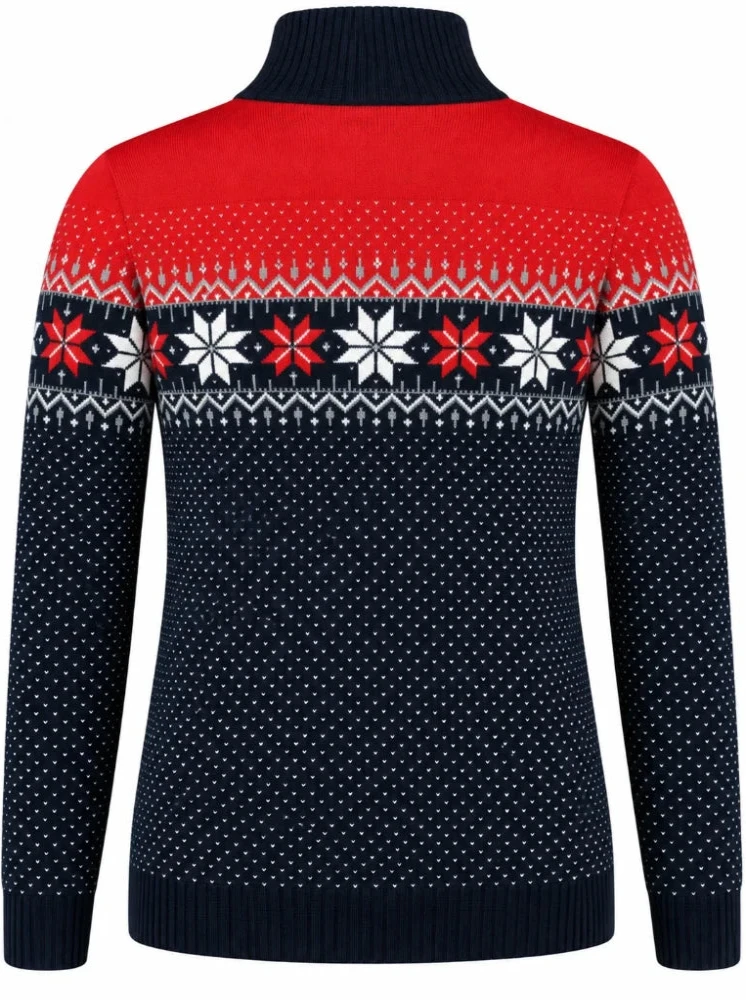 Nordic Tröja Merino, röd & blå