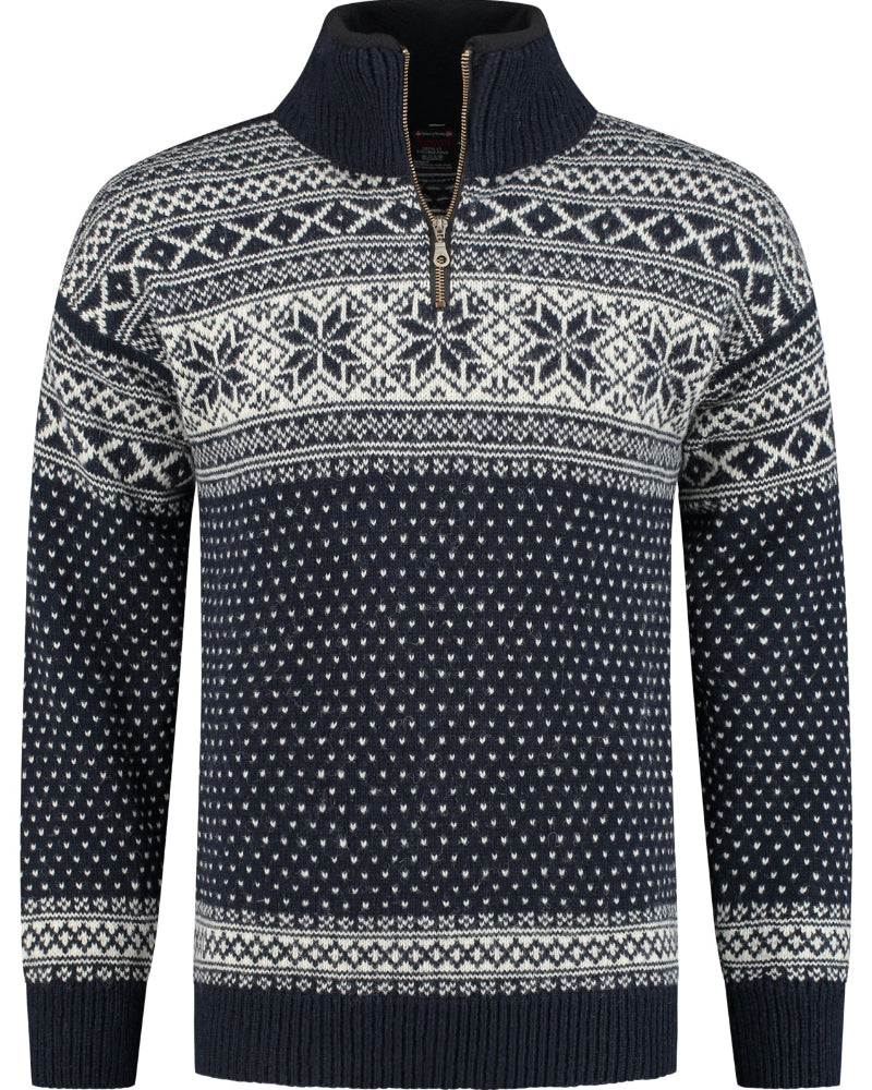 Norfinde, Pullover av 100% ren ny norsk ull, Mörkblå