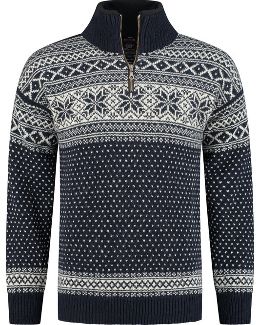 Norfinde, Pullover av 100% ren ny norsk ull, Mörkblå