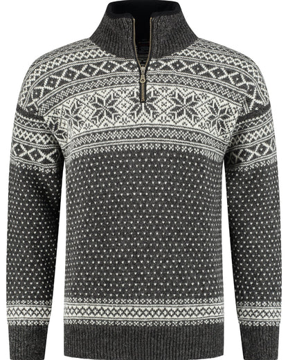 Pullover av 100 % ren ny ull Mörkgrå tröja