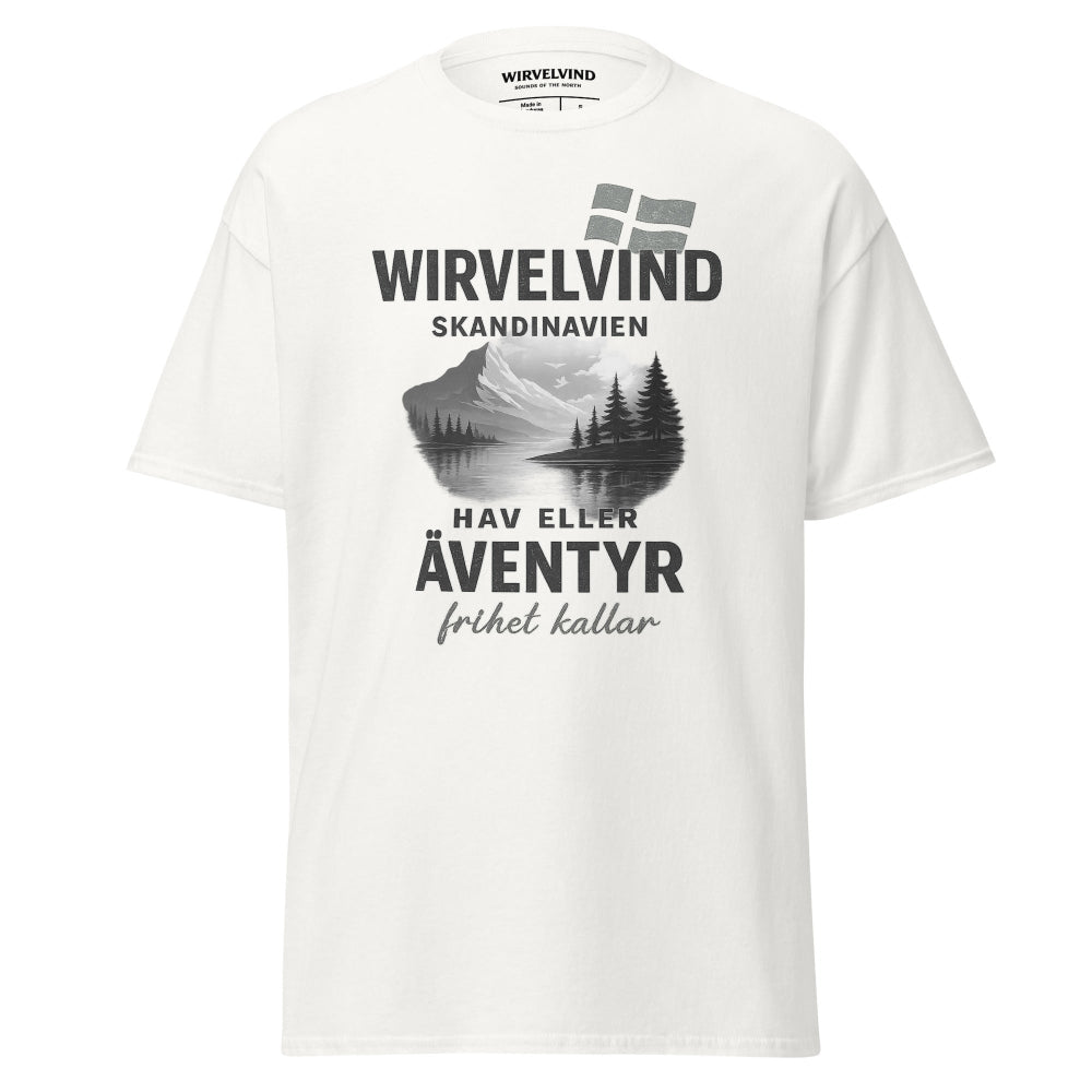 Whirlwind Adventure T-shirt vit för män | Skandinavisk frihet