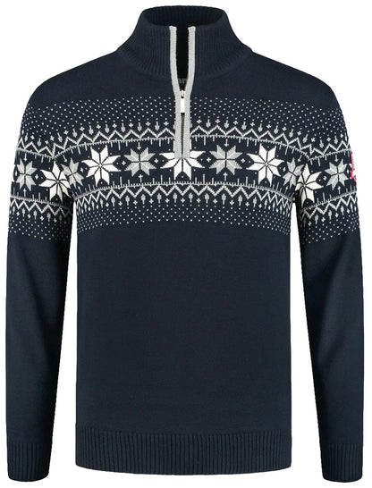 Wirvelvind Bekväm nordisk merinotröja – marinblå