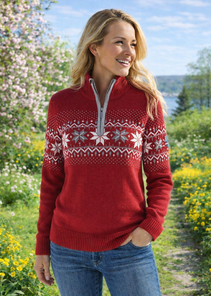 Wirvelvind Nordic Damtröja Merino, Röd