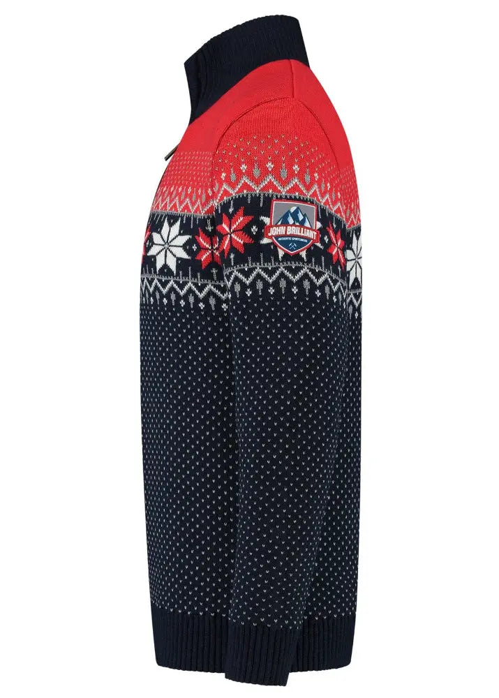 Wirvelvind Nordic Herrtröja Merino, röd & blå