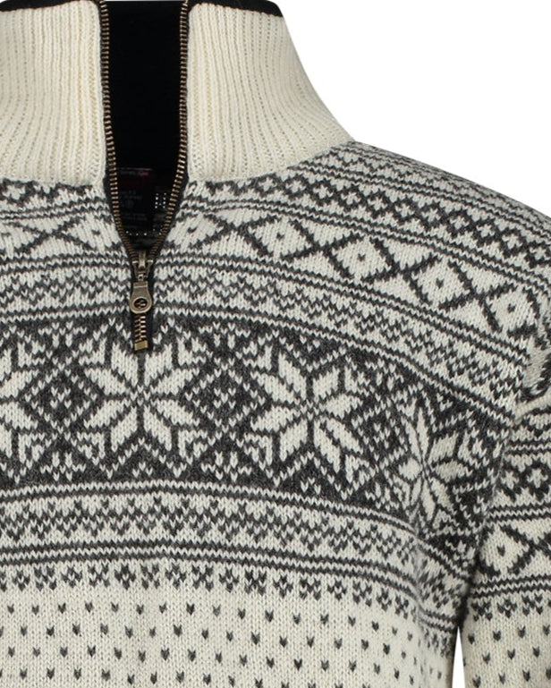 Wirvelvind Pullover av 100% ren ny ull, Benvit