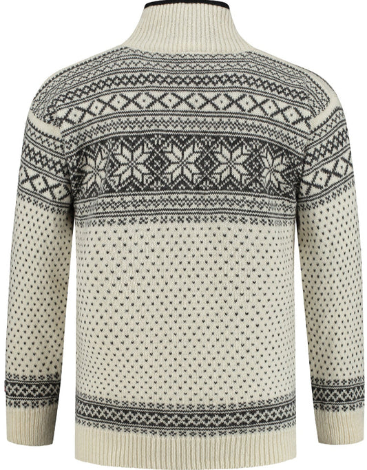 Wirvelvind Pullover av 100% ren ny ull, Benvit