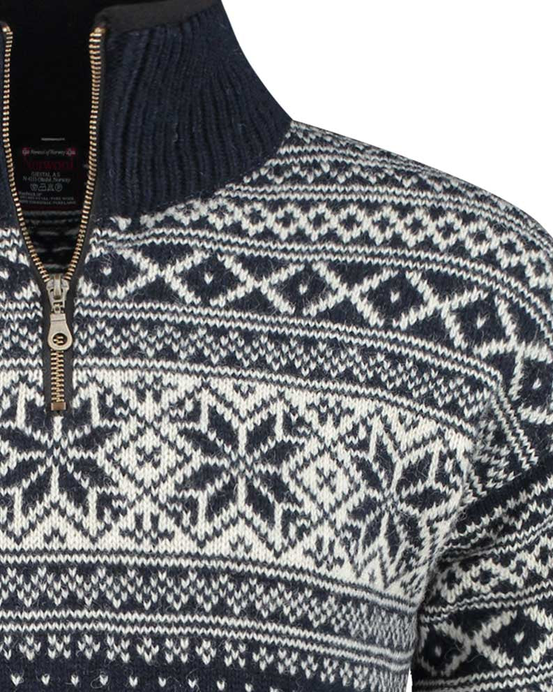 Wirvelvind Pullover av 100% ren ny ull, Mörkblå