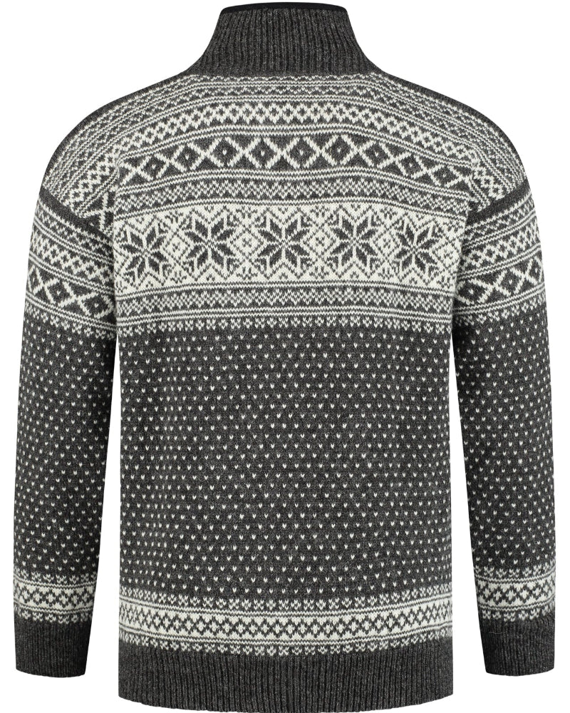 Wirvelvind Pullover av 100% ren ny ull, Mörkgrå