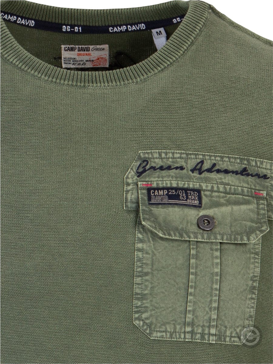 Wirvelvind Rundhalsad tröja med tryck baktill, grön