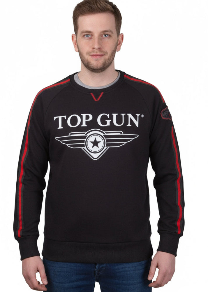 Wirvelvind Rundringad tröja "Streak Logo" med lappar, svart