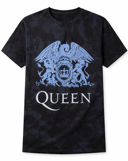 Wirvelvind T-shirt Queen "Blue Crest" Dip Dye, Svart