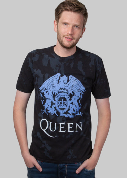Wirvelvind T-shirt Queen "Blue Crest" Dip Dye, Svart