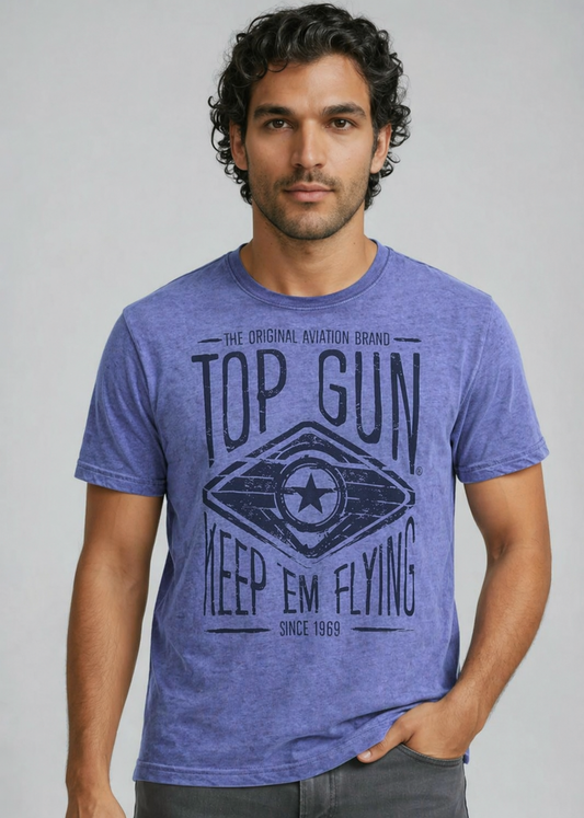 Wirvelvind T-shirt, rund hals i bomull "Keep 'm Flying"