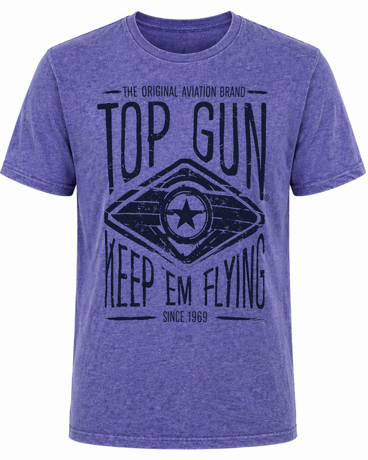 Wirvelvind T-shirt, rund hals i bomull "Keep 'm Flying"