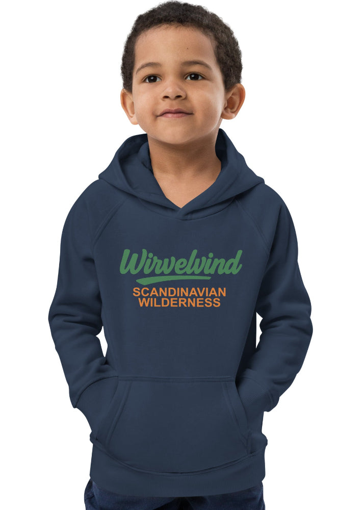 Ekologisk hoodie för barn i mörkblå färg