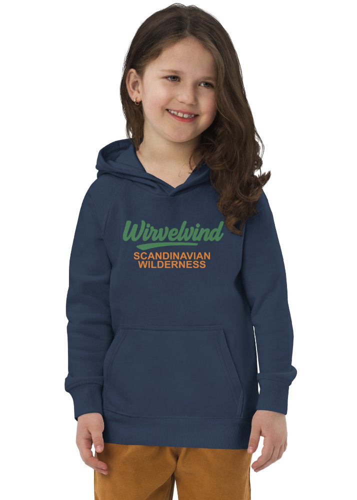 Ekologisk hoodie för barn i mörkblå färg