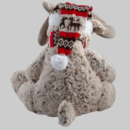 Skandinavisk mjukisälg med vintriga kläder, perfekt för barnrum, julpynt och gåva