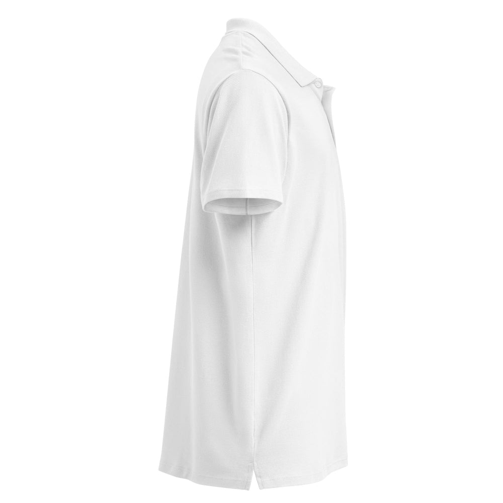 Sidovy av vit herr poloshirt i bomullspiké