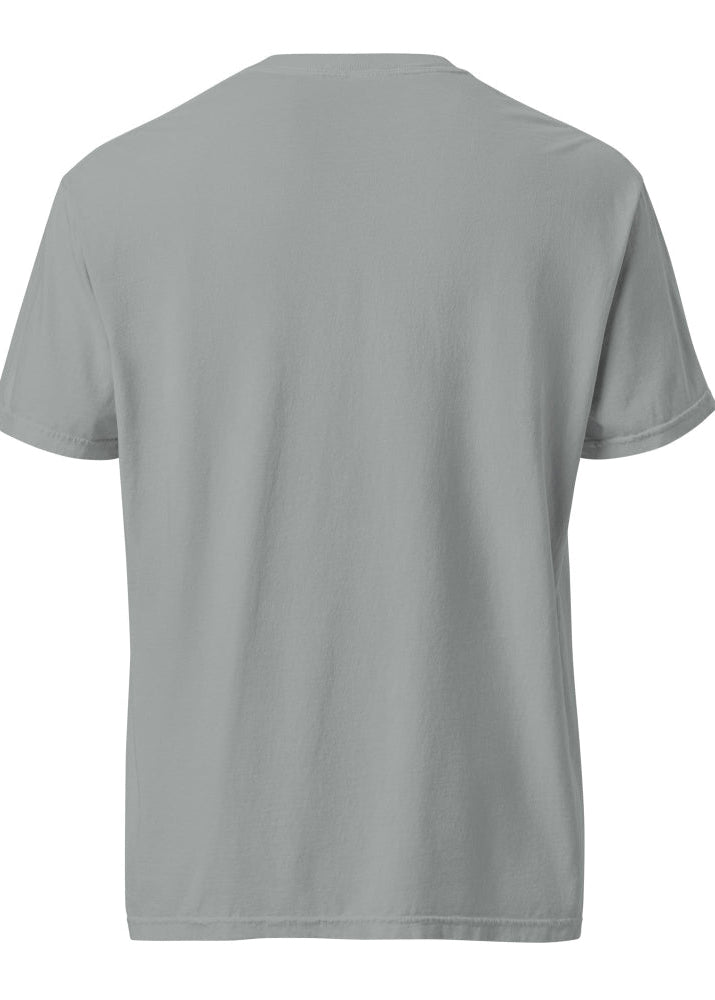 Grå Wirvelvind t-shirt med nordiskt kustmotiv och segelbåt, framifrån