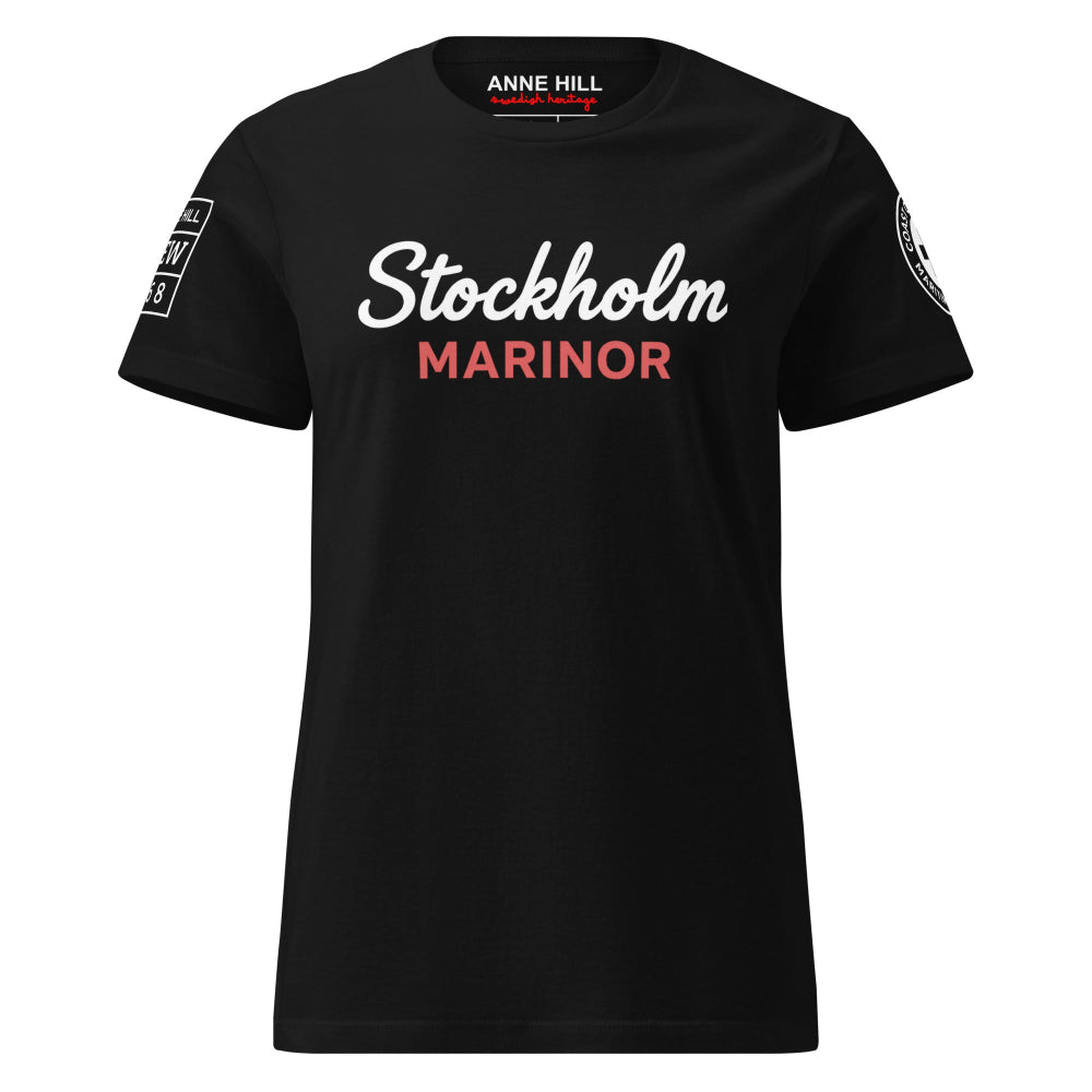 Svart dam t-shirt Stockholm Marinor framifrån