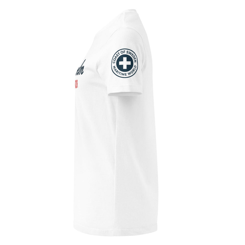 Vit dam t-shirt Stockholm Marinor vänster sida
